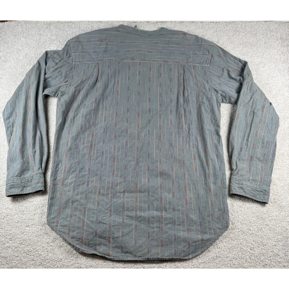 The Territory Ahead Henley Shirt Mens XXLT Blue Striped Grandad Collar XXL Tall - Picture 8 of 10